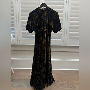 Sea New York Velvet Dress in deep Blue and Gold